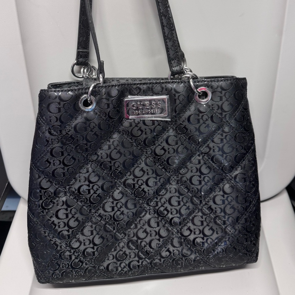 Guess Black Monogram Tote Bag - Picture 8 of 17